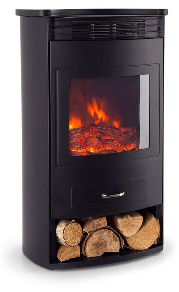 Stufa elettrica - 950/1900 W - Effetto fiamma realistico - Colore nero