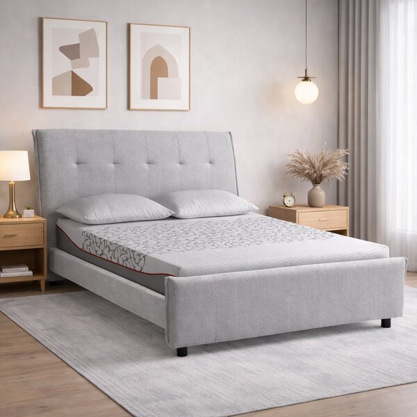 KIT Letto Matrimoniale DALLAS con Materasso MILLENIUM Grigio