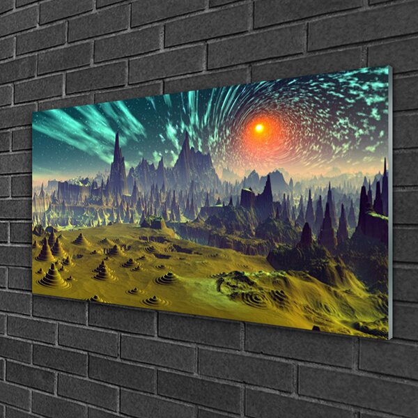 Quadro in vetro Grafica astratta 100x50 cm 2 appendini