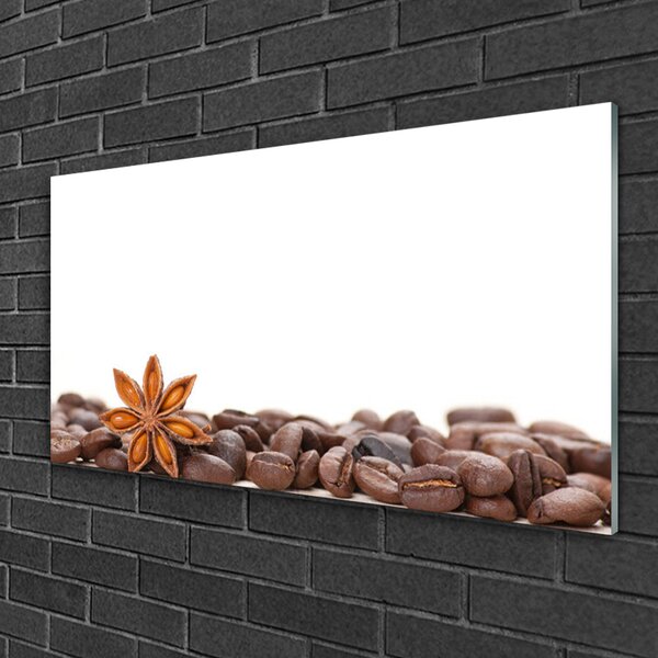 Quadro su vetro Cucina a chicchi di caffè 100x50 cm 2 appendini