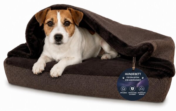 Cuccia ortopedica per cani tipo tana, che allevia le articolazioni M 70 × 55 cm, marrone