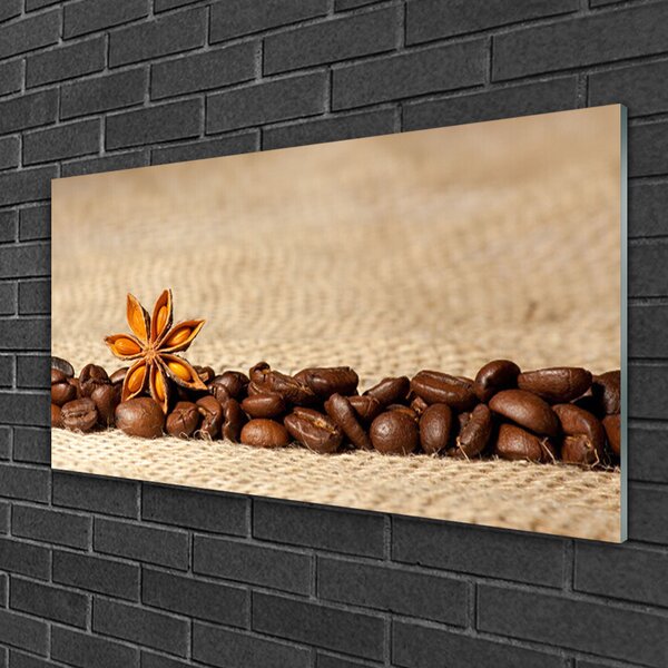 Quadro su vetro Cucina a chicchi di caffè 100x50 cm 2 appendini