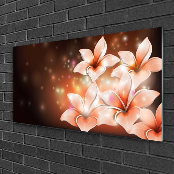 Quadro di vetro Fiori Pianta naturale 100x50 cm 2 appendini