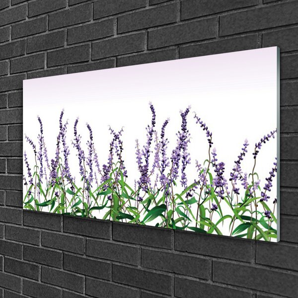 Quadro in vetro Fiori Pianta naturale 100x50 cm 2 appendini