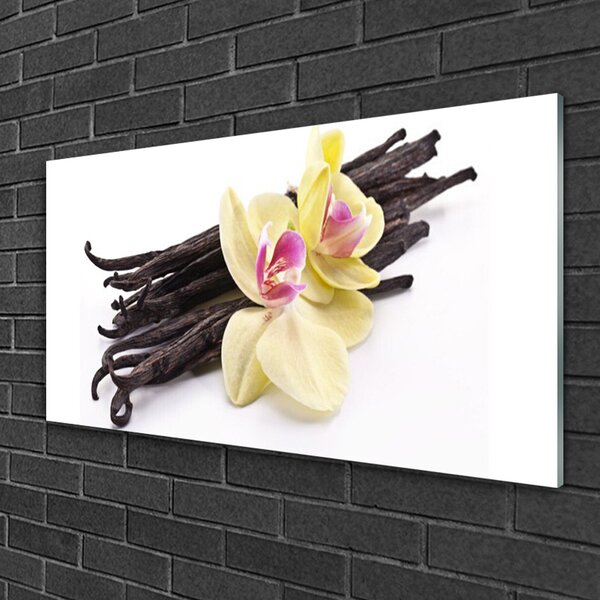 Quadro in vetro Fiori Pianta naturale 100x50 cm 2 appendini