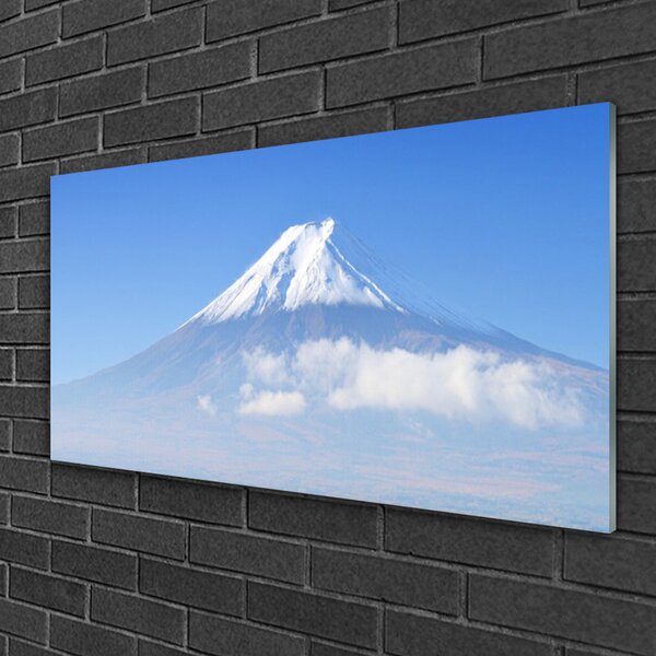 Quadro in vetro Montagne Nuvola Cielo Paesaggio 100x50 cm 2 appendini