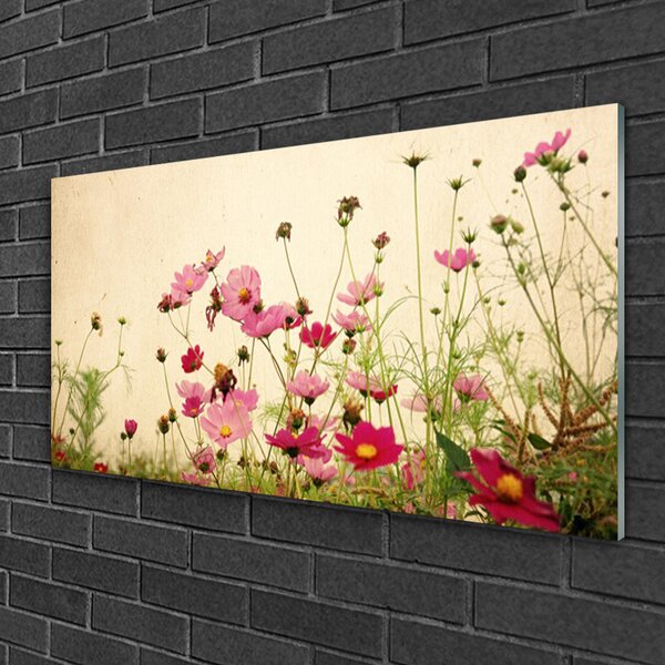 Quadro vetro Fiori Pianta naturale 100x50 cm 2 appendini