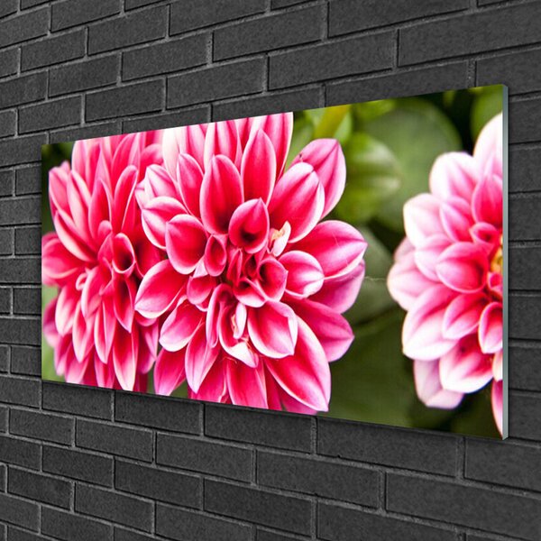 Quadro in vetro Fiori Pianta naturale 100x50 cm 2 appendini