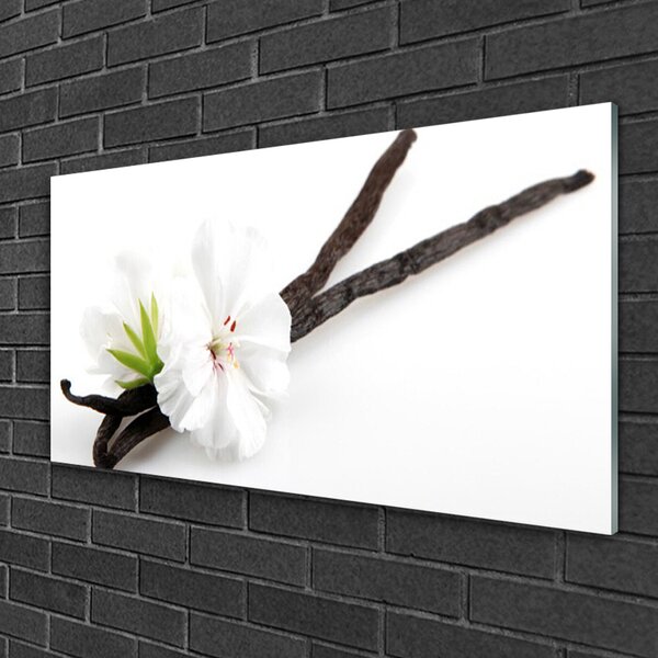 Quadro in vetro Fiore Pianta naturale 100x50 cm 2 appendini