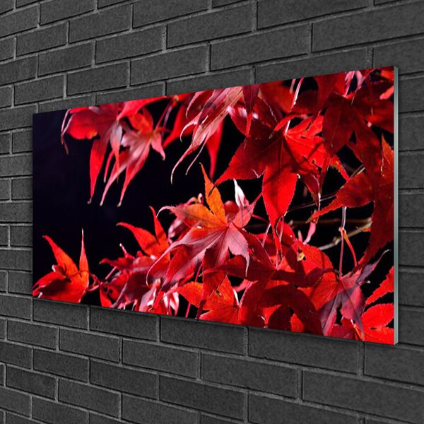 Quadro in vetro Foglia Natura Pianta 100x50 cm 2 appendini