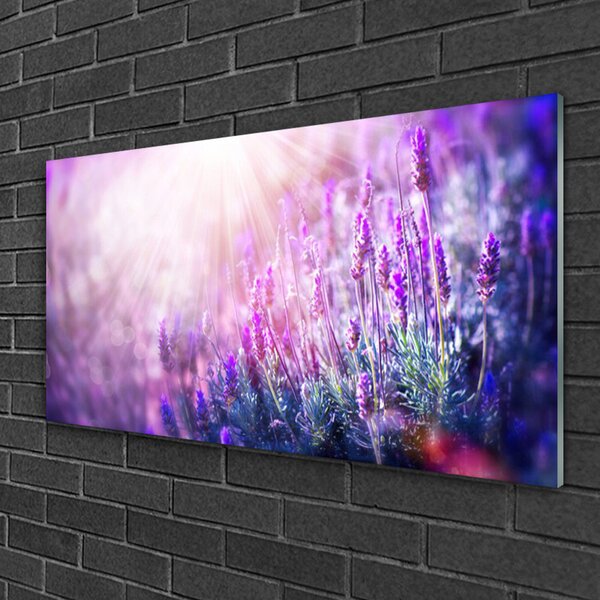Quadro in vetro Fiori Pianta naturale 100x50 cm 2 appendini