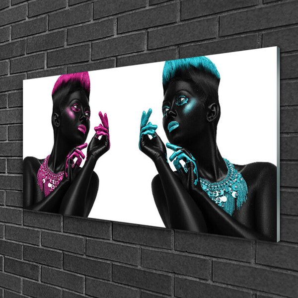 Quadro in vetro Arte dei personaggi 100x50 cm 2 appendini