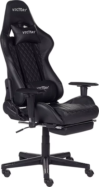 Sedia da gioco BELIANI con schienale regolabile in altezza in ecopelle nera design moderno