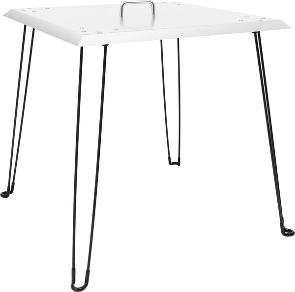 Schermatura termica per focolari - Riflettore pieghevole per braciere - Acciaio inossidabile - Quadrato 61x61x61 cm - Maniglia resistente al calore - Per uso esterno - Argento