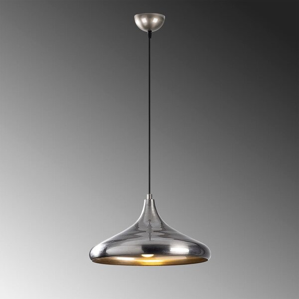 Lampadario argentato con paralume in metallo ø 35 cm Nile – Opviq lights