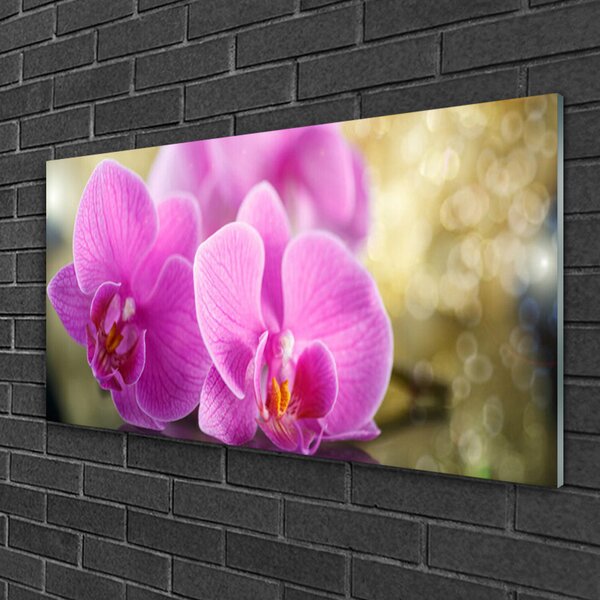 Quadro in vetro Fiori Pianta naturale 100x50 cm 2 appendini