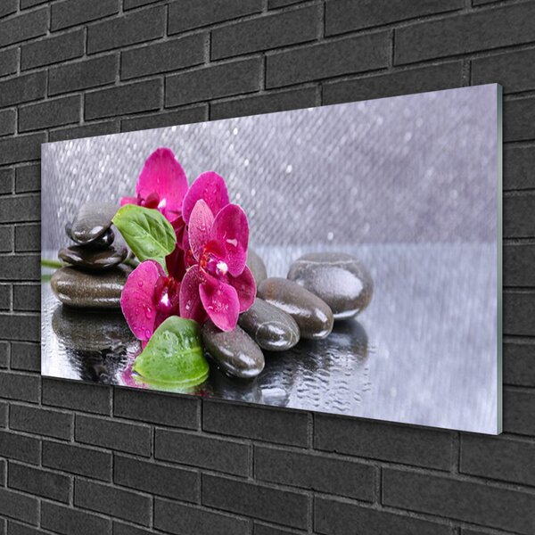 Quadro su vetro Arte delle orchidee 100x50 cm 2 appendini