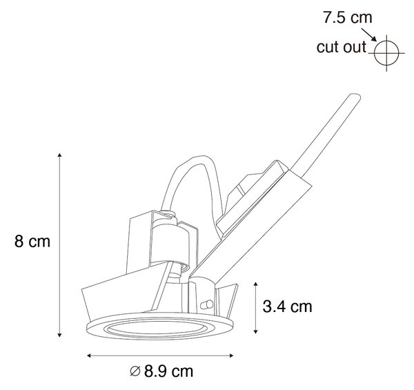 Set di 6 faretti da incasso moderni Bronzo scuro orientabili - Cisco