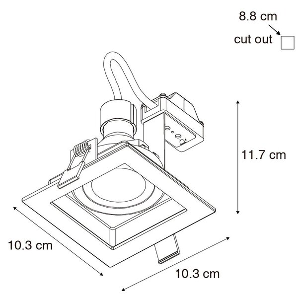 Set di 6 Faretto da incasso moderno bianco orientabile - Carree
