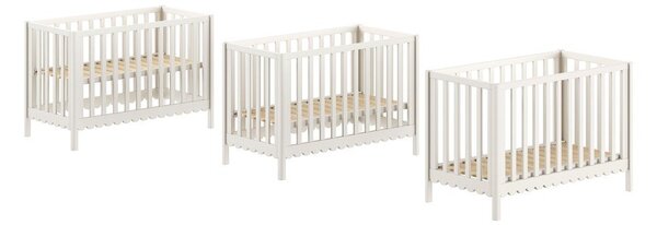 Lettino beige in pino massiccio con altezza regolabile 60x120 cm Swingo – Vipack