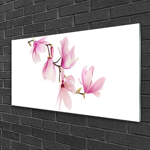 Quadro in vetro Fiori Pianta naturale 100x50 cm 2 appendini