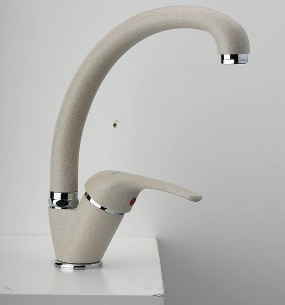 Rubinetto da cucina PAINI 42AS570, monoblocco, con bocchetta a collo di cigno regolabile