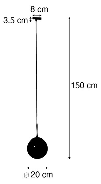 Lampada a sospensione Art Déco oro con vetro opale incl. adattatore binario bianco monofase - Iconic Flore