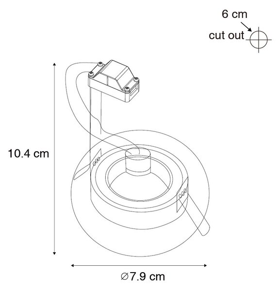 Set di 12 faretti incasso bianchi rotondi GU10 50mm IP44 - Xena