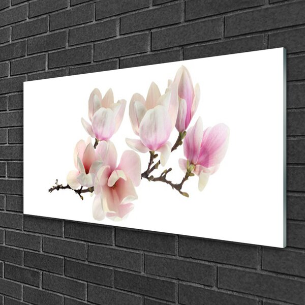 Quadro in vetro Fiori Pianta naturale 100x50 cm 2 appendini