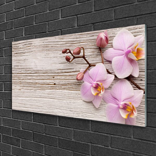 Quadro in vetro Fiori Pianta naturale 100x50 cm 2 appendini