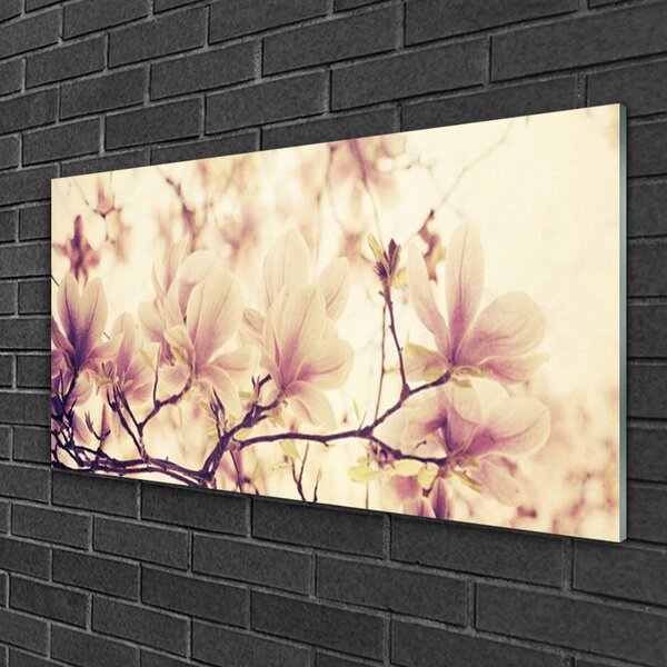 Quadro vetro Fiori Pianta naturale 100x50 cm 2 appendini