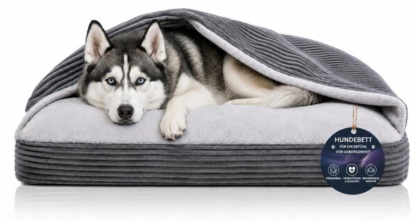 Cuccia ortopedica per cani, cuccia a tana che allevia le articolazioni L 90 × 70 cm, grafite