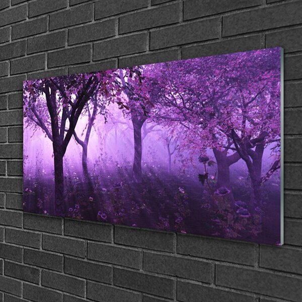 Quadro su vetro Alberi Natura Pianta 100x50 cm 2 appendini