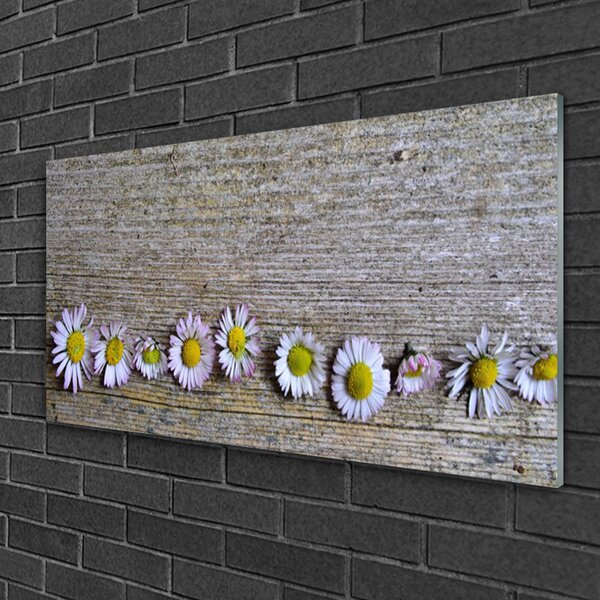 Quadro vetro Pianta naturale margherita 100x50 cm 2 appendini