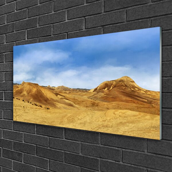Quadro su vetro Paesaggio delle colline del deserto 100x50 cm 2 appendini