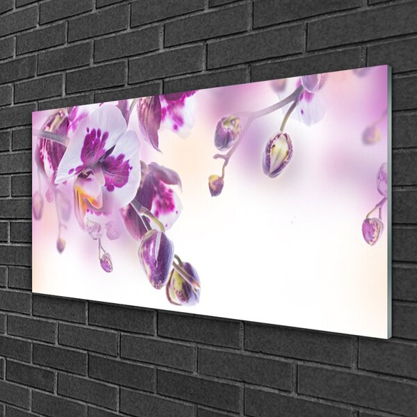 Quadro in vetro Fiori Pianta naturale 100x50 cm 2 appendini