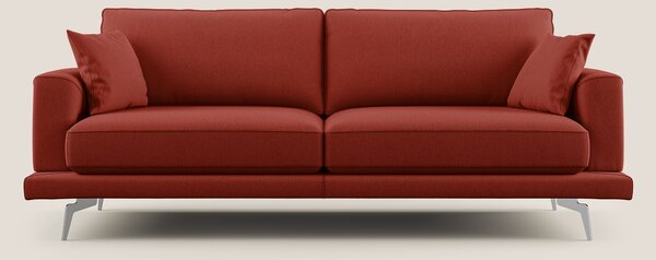 Dorian divano moderno in tessuto morbido antimacchia T05 rosso