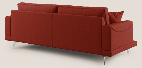Dorian divano moderno in tessuto morbido antimacchia T05 rosso