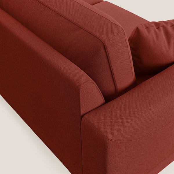 Dorian divano moderno in tessuto morbido antimacchia T05 rosso
