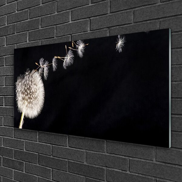 Quadro vetro Fiore di dente di leone 100x50 cm 2 appendini