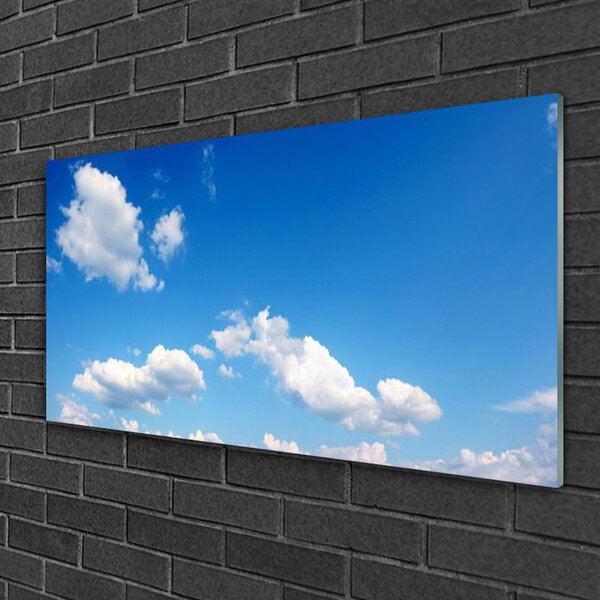 Quadro di vetro Cielo Nuvole Paesaggio 100x50 cm 2 appendini