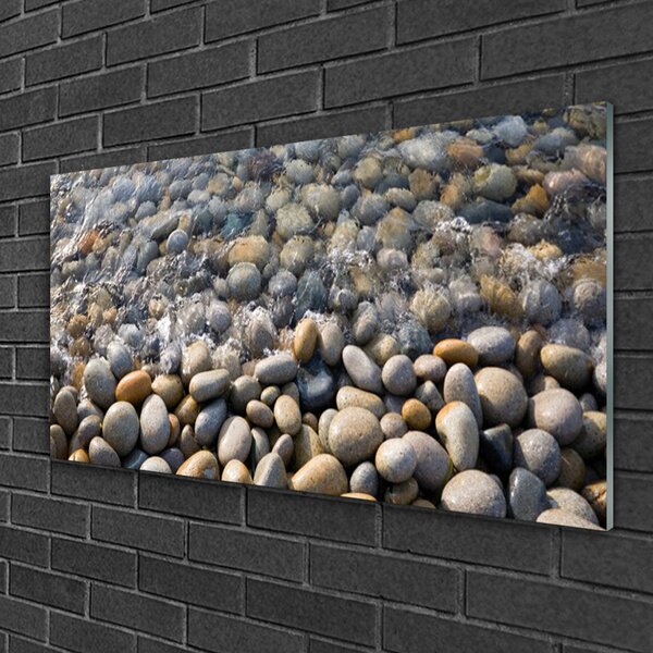 Quadro di vetro Pietre d'acqua 100x50 cm 2 appendini