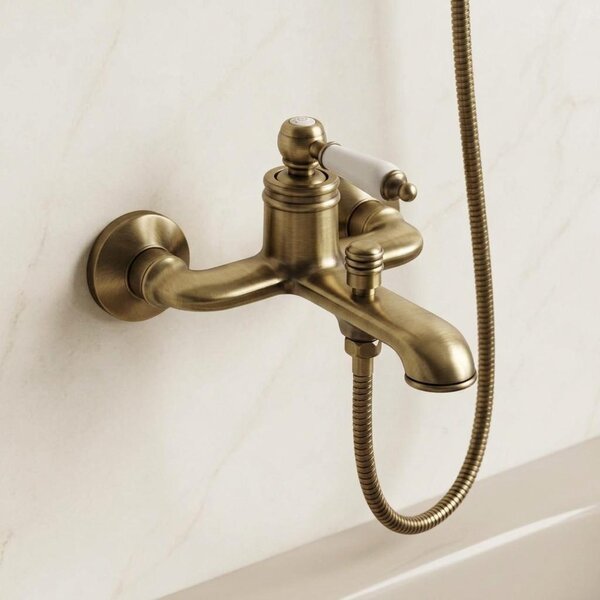 Miscelatore per vasca da bagno, stile classico, finitura bronzo, modello Heritage Manor BN-3001-HM, marca Aquanello