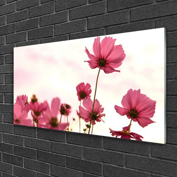Quadro di vetro Fiori Pianta naturale 100x50 cm 2 appendini