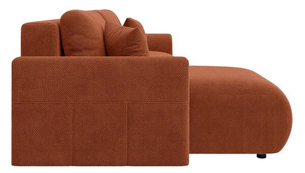 Divano angolare color mattone allungabile (con composizione variabile) Lorine – Ropez