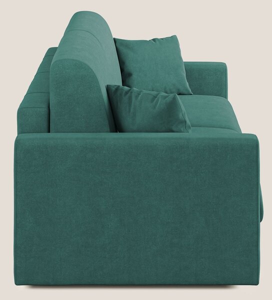 Chris Divano letto in microfibra smacchiabile T11 petrolio