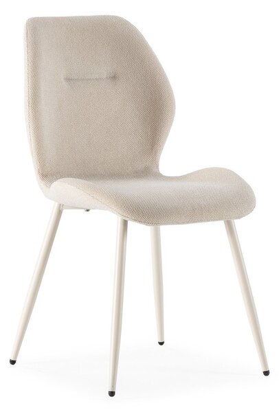 Sedie da pranzo in set color crema in imbottito 4 pz Ansu – Marckeric