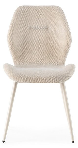Sedie da pranzo in set color crema in imbottito 4 pz Ansu – Marckeric