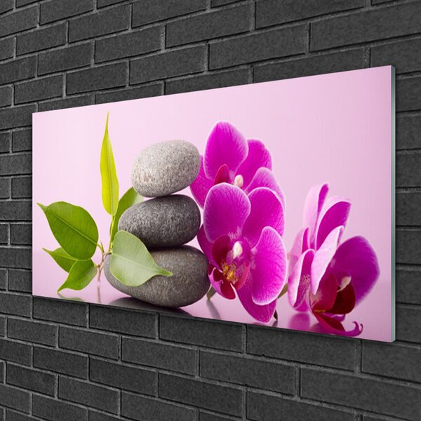 Quadro vetro Orchidea Fiori di orchidea 100x50 cm 2 appendini
