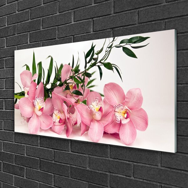Quadro in vetro Fiori di Orchidea Spa 100x50 cm 2 appendini